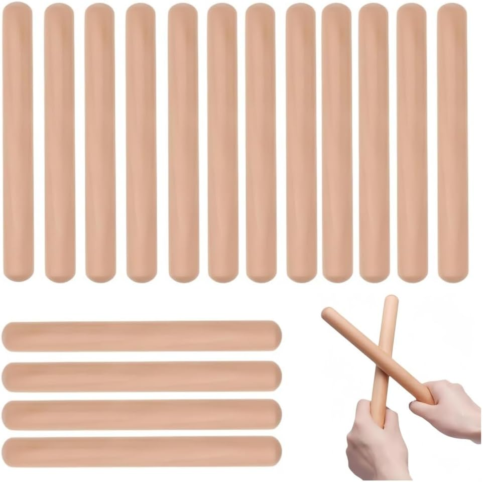 Ai-Oumleef 16Pcs Rhythm Music Sticks, Musical Sticks,Rhythm Blocks Percussion Music Sticks for Beginner Music Sticks Rhythm Sticks Clapping Sticks (Wood image number 2