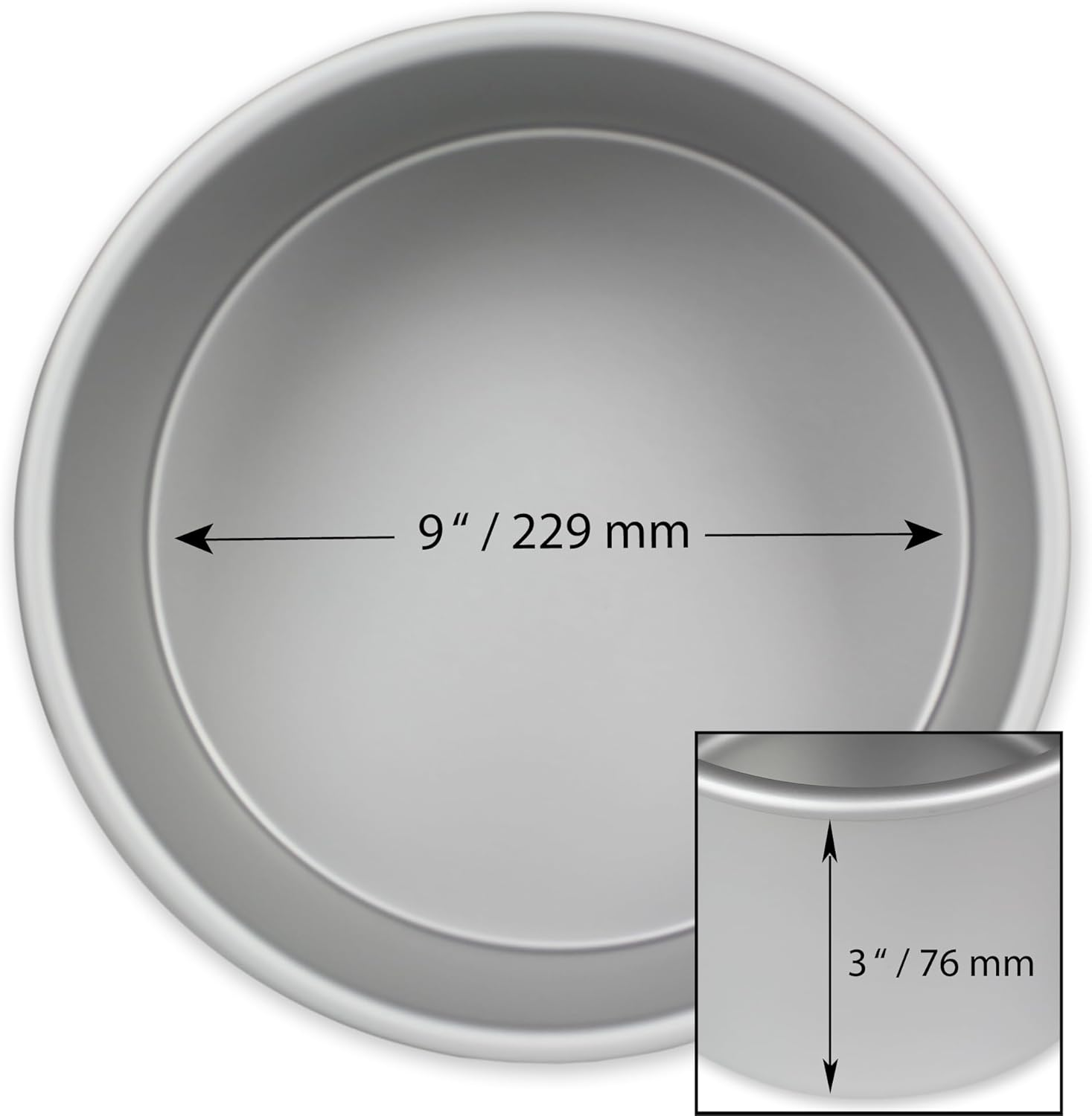 PME Professional Aluminum Baking Pan round 9 X 3