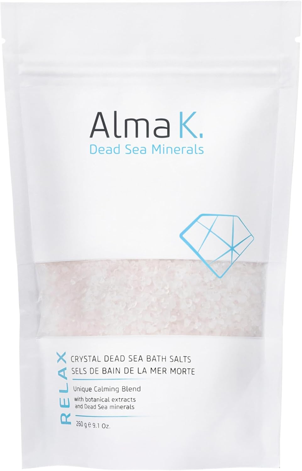 Alma K, Crystal Dead Sea Nourishing Mineral Bath Salts, Restores Softness Rich Hydration Removes Dead Skin Cells, 500G image number 3