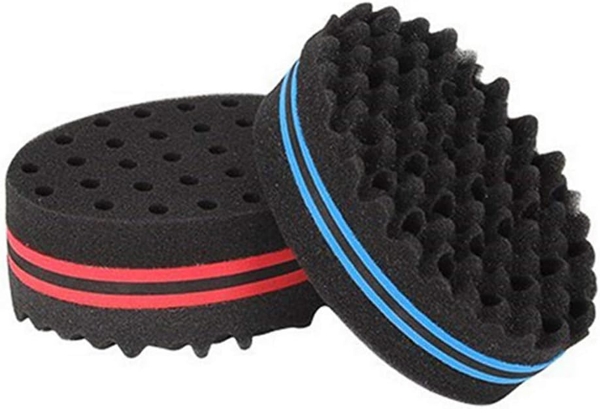 RAYWE Hair Brush Sponge with Big Holes Metal Hair Pick Comb Double-Sided Sponge Afro Comb for Hair Styling image number 6