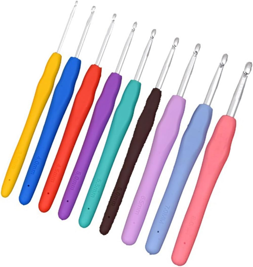 9 Pcs Crochet Kit,Non-Slip Crochet Hooks,Aluminum Crochet,Clover Crochet Hooks,Crochet Hooks Set, for Arthritic Hands,Beginner Knitting and Crochet Supplies,Easy to Use image number 5