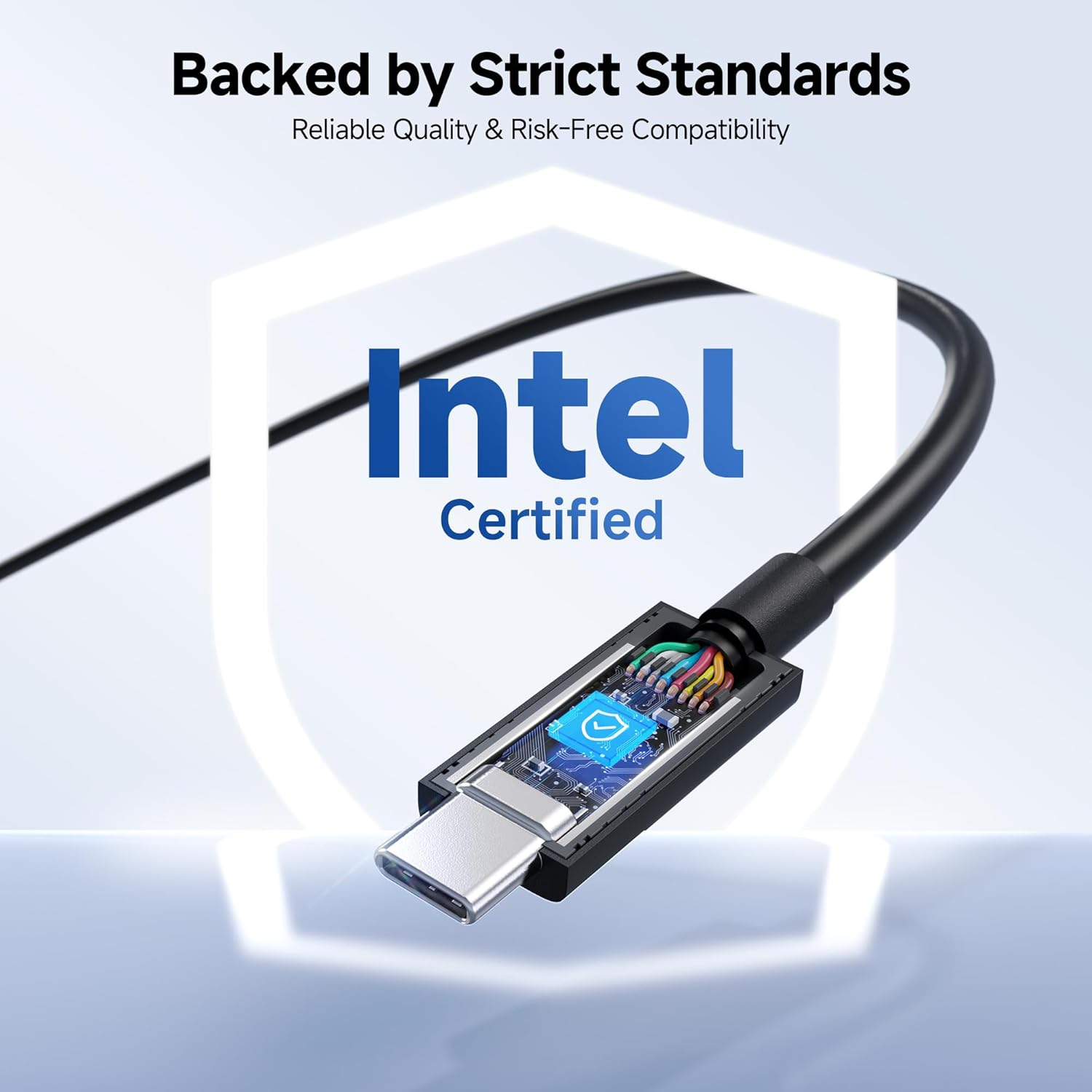 [Intel Certified] Cable Matters Short 80Gbps Thunderbolt 5 Cable - 0.3M, up to 120Gbps Bandwidth Boost, 8K Video and 240W Charging, Compatible with Thunderbolt 4, USB4 and USB C, Black image number 3