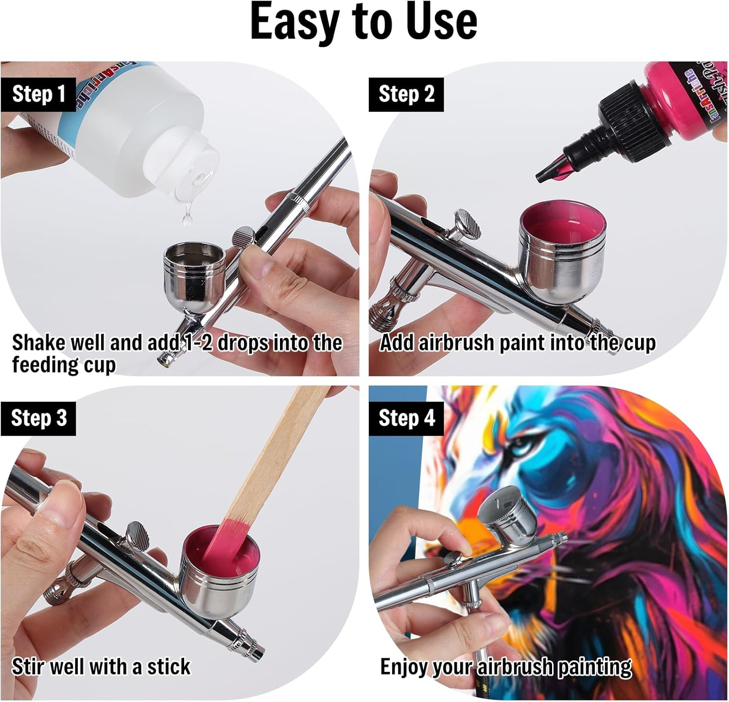 Fansarriche Airbrush Flow Improver for Acrylic Paints 250 Ml (8.45 Oz) image number 3