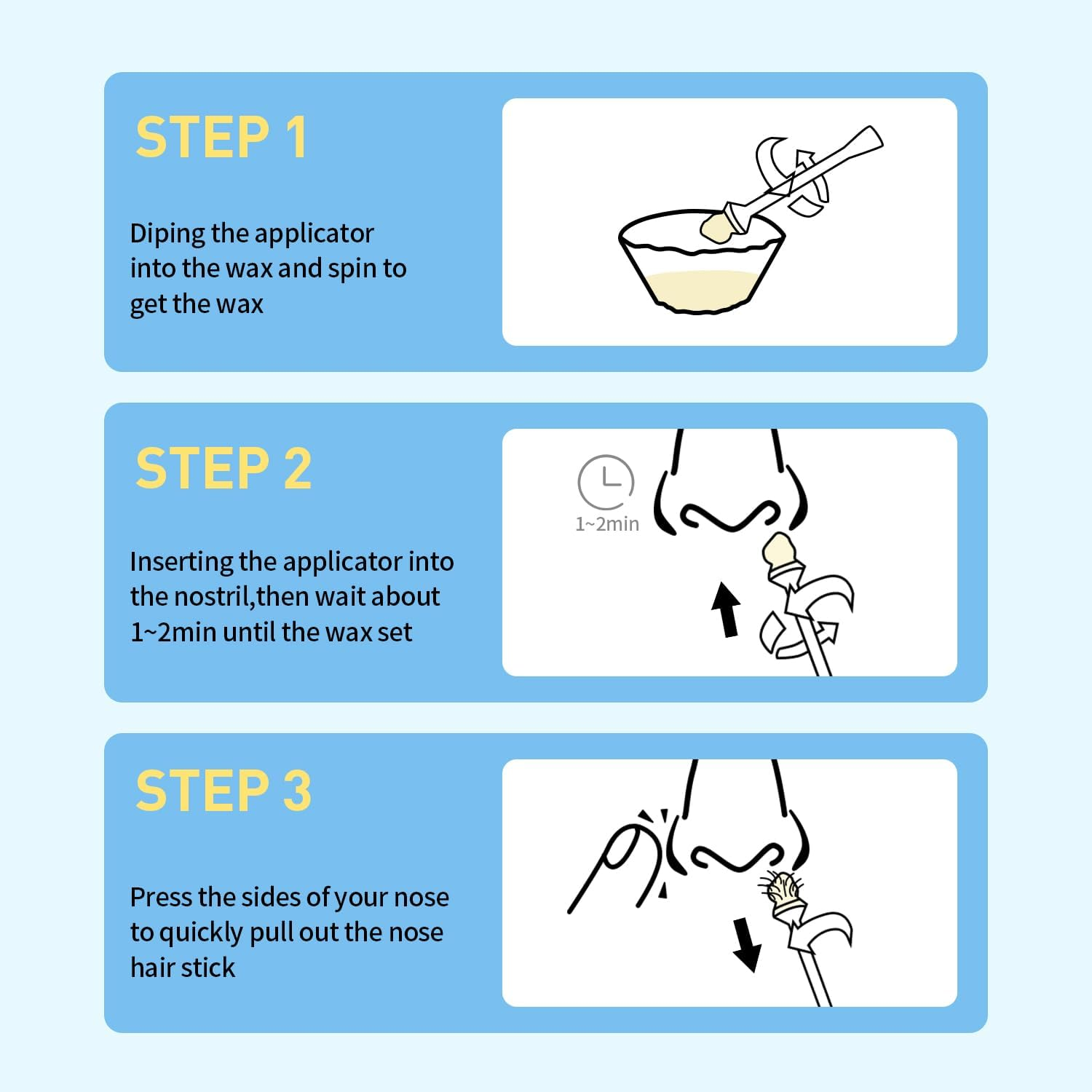 Nose Wax Sticks - 100 Pcs Plastic Nasal Cleaning & Hair Removal Applicators for Nostril, Eyebrow Grooming for Men and Women image number 4