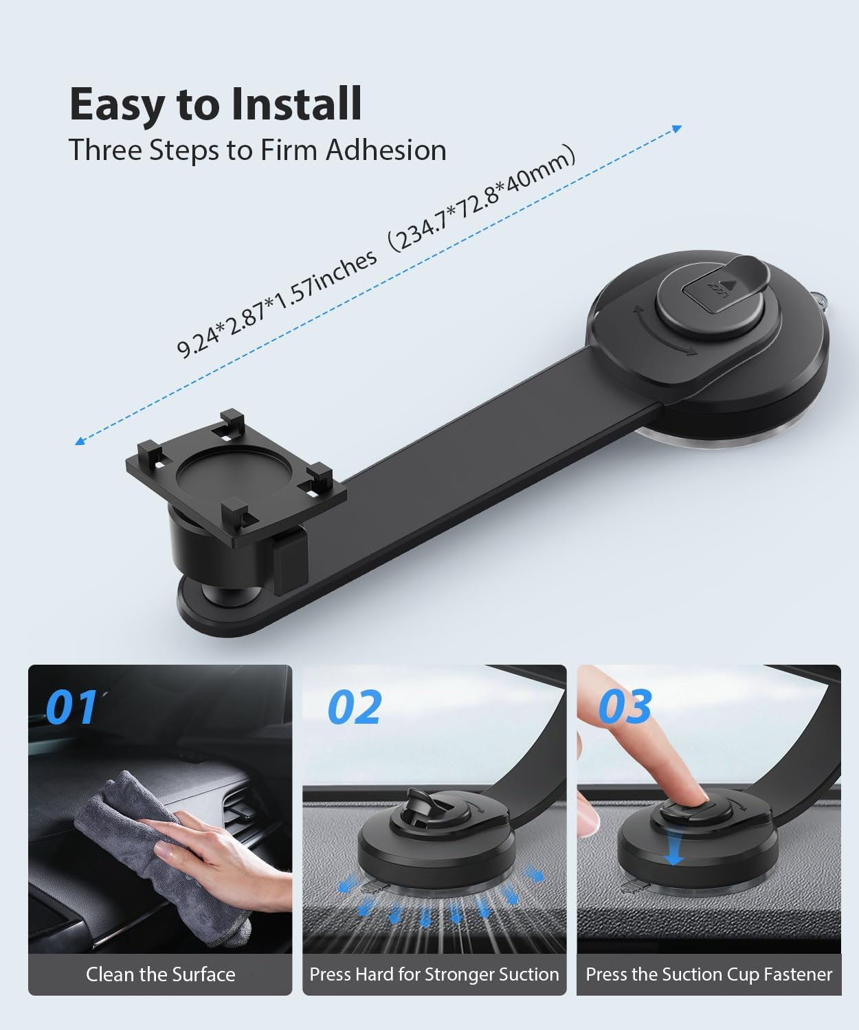 AUTO-VOX X8 Bracket Bendable Suction Cup Mount for Backup Camera, 360&deg; Flexible Adjust Monitor,Strong Hold,1 Min Easy Install - Fits Solar 3A plus / S4B / Solar5 / WF1 Screen image number 6