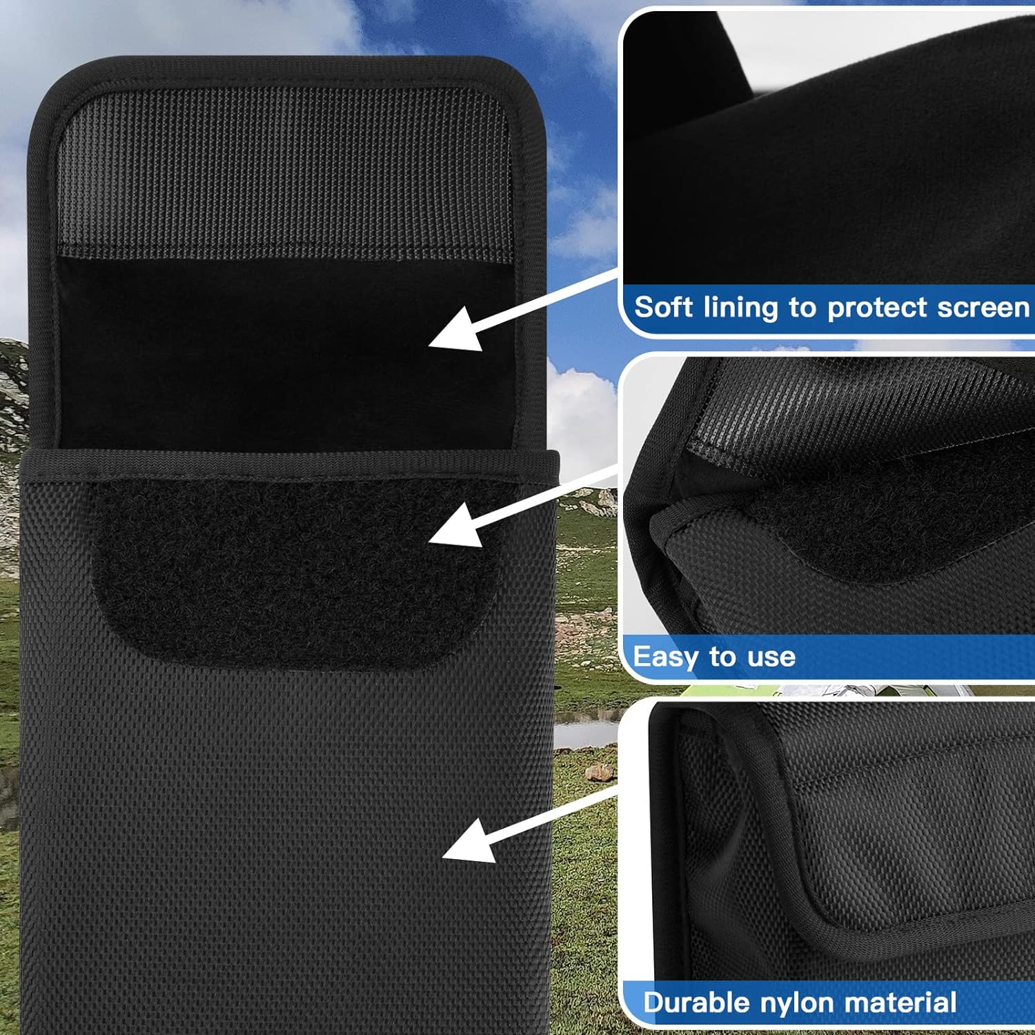 Xxerciz Soft Case Compatible with Garmin Montana 700I / 700 / 750I Handheld GPS, Portable Protective Storage GPS Bag with Carabiner image number 4