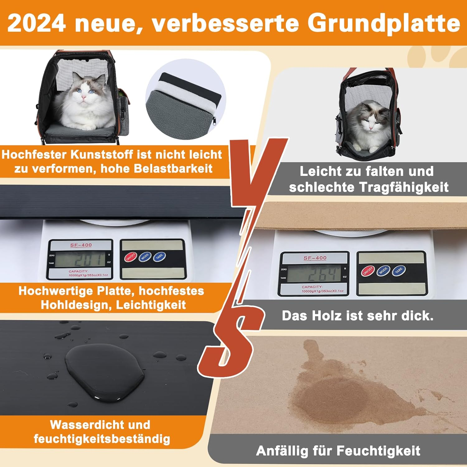 Demigreat Foldable Transport Bag for Cats Dogs up to 8 Kg, Breathable Transport Box for Medium Small Dogs Cats, Dog Carrier Cat Carrier image number 4