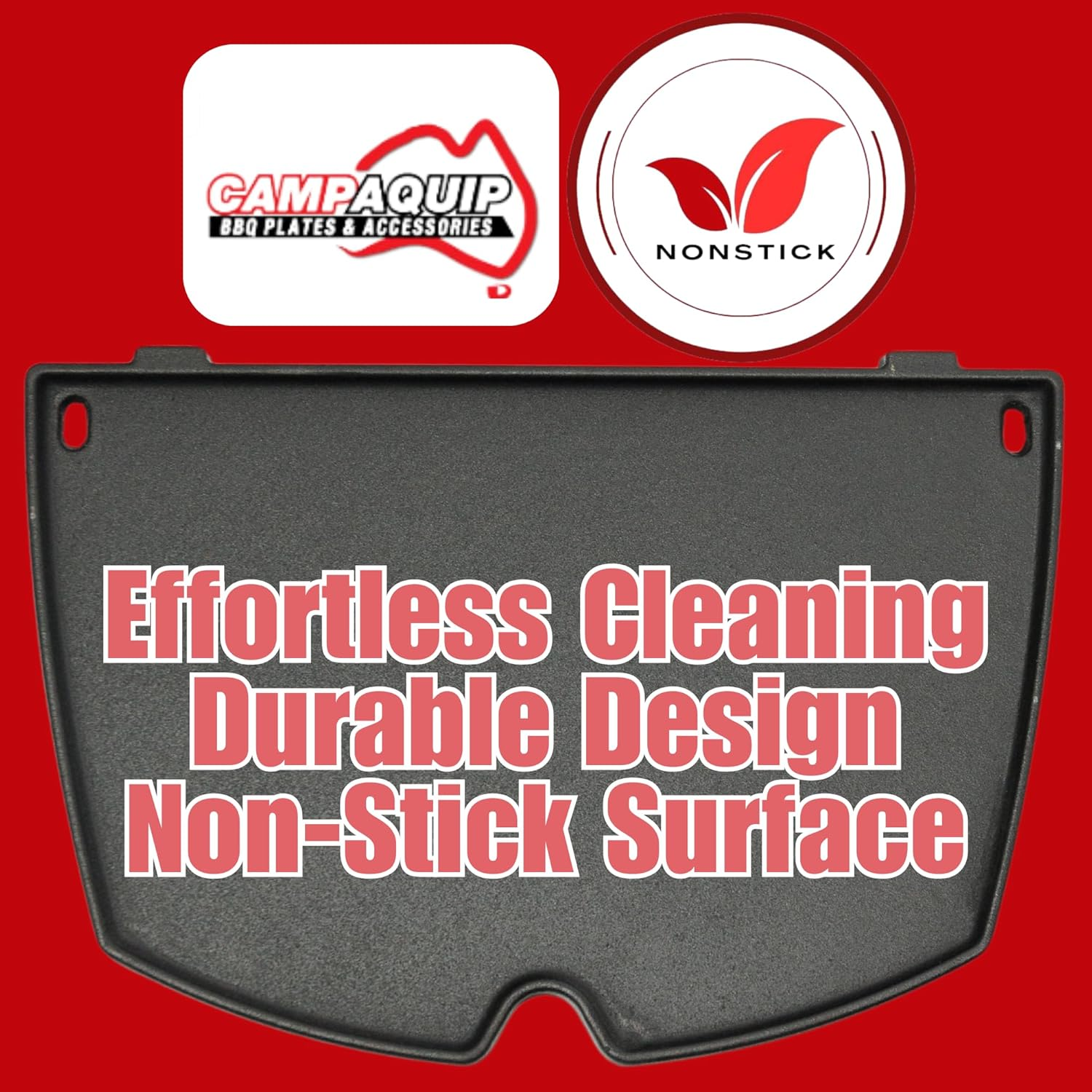 CAMPAQUIP Cast Iron Half Griddle Plate | Fits Weber Baby Q Series | Q100 | Q120 | Q1000 | Q1200 | Matt Porcelain Enamel | Flat Grill Pan Accessory | Easy to Clean | NOT for N Series