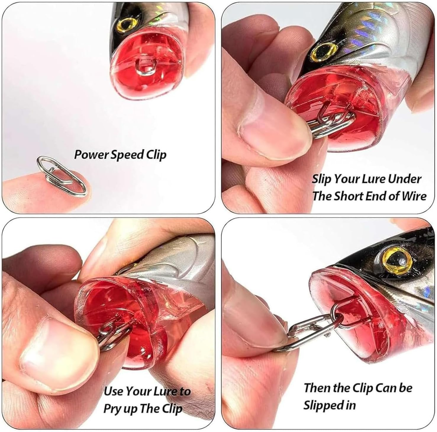 Songholee Fishing Line Snaps, Wanfoou 60Pcs Fishing Power Clips,Power Fishing Clips Snaps Quick Change, Stainless Steel Swivels Clips Quick Change Lure Connector for Fishing Enthusiast image number 1