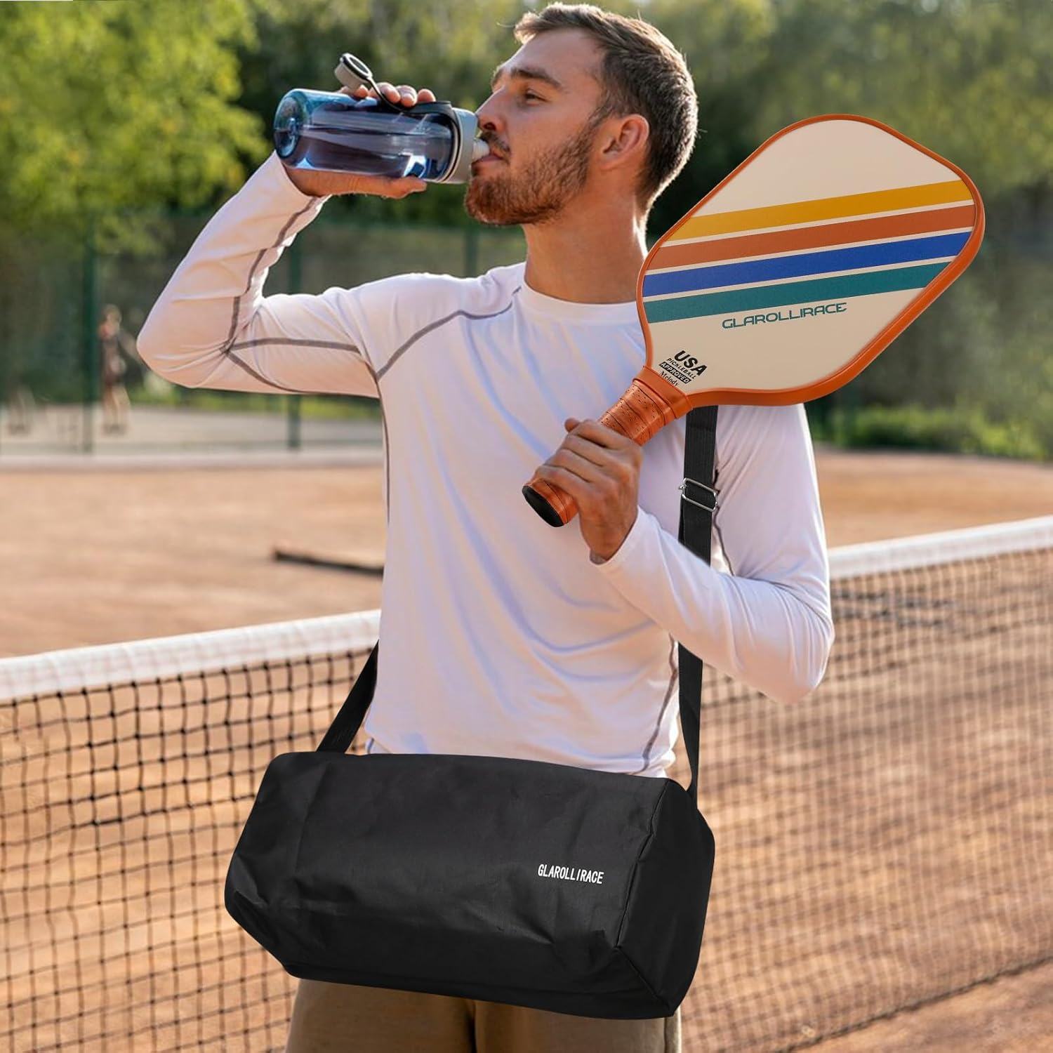 Pickleball Paddles Set of 2 | 4 Pickleball Rackets,Usapa Approved Pickleball Set of 2 | 4 Pickle Ball Paddles,Fiberglass Surface & 13 Mm PP Honeycomb Core,4 Indoor & Outdoor Balls,1 Bag image number 3