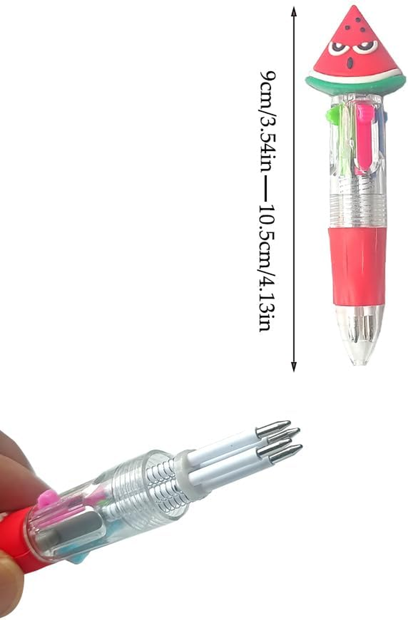 24 Pack 4-In-1 Retractable Mini Ballpoint Pens,6 Cartoon Themes Multi-Color Pens for Kids, Students,Gift & School Supplies,Compact Writing Set image number 1