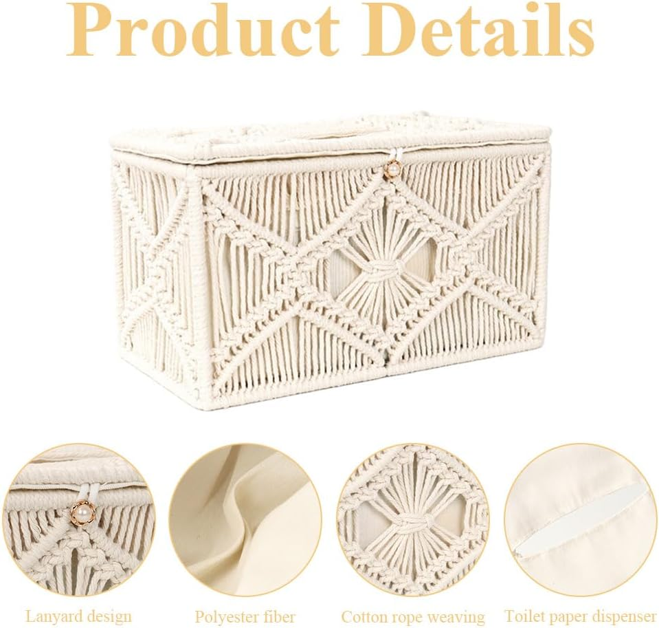 Tissue Box,Paper Tissue Holder,Storage Case,Napkin Organize,Daily Storage Box,For Bathroom Bedroom Dresser Living Room Office,Simple and Beautiful (Rectangle) image number 2