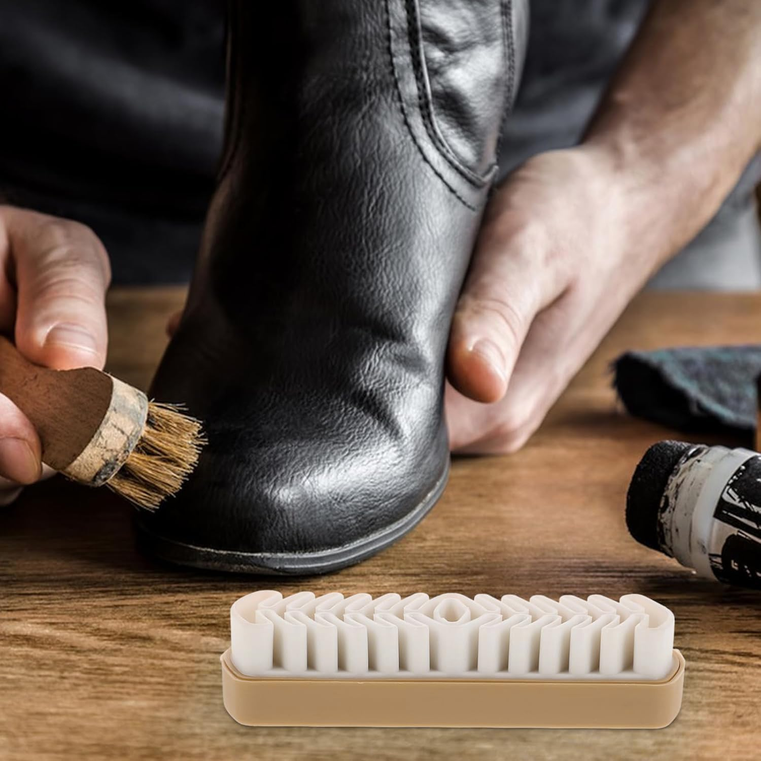 Soft Rubber Suede Shoe Brush Kit for Efficient Cleaning Gentle Eraser Design for Leather Shine Portable Versatile Brush for Suede Shoes Boots Handbags and Furniture (Orange, One Size) image number 2