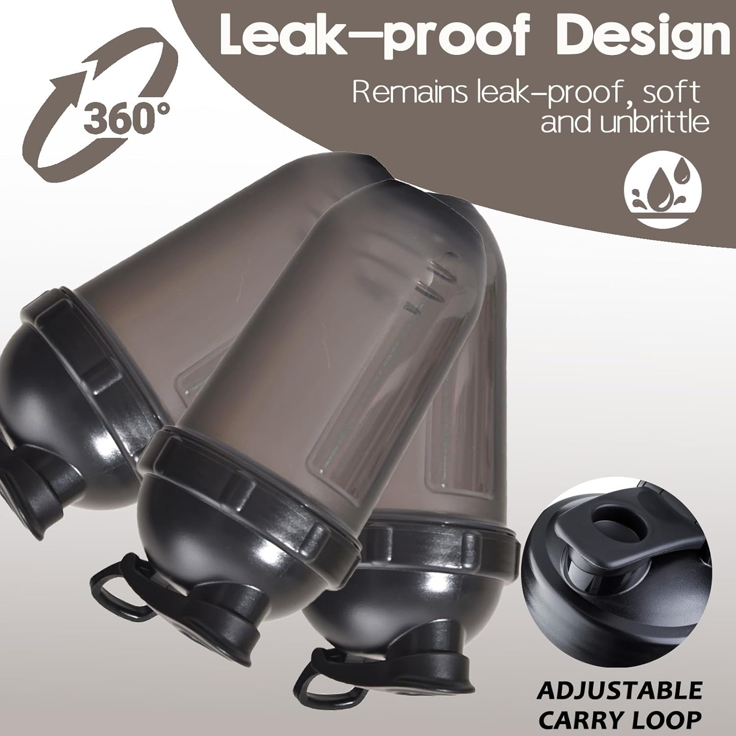 17Oz Protein Shaker Bottle Blender, Best Shaker Cup for Protein Mixes - Hidden Carrying Handle, Classic Loop Top & Wire Whisk Ball - Workout Sport Water Bottle for Indoor and Outdoor (Black) - Purple image number 4