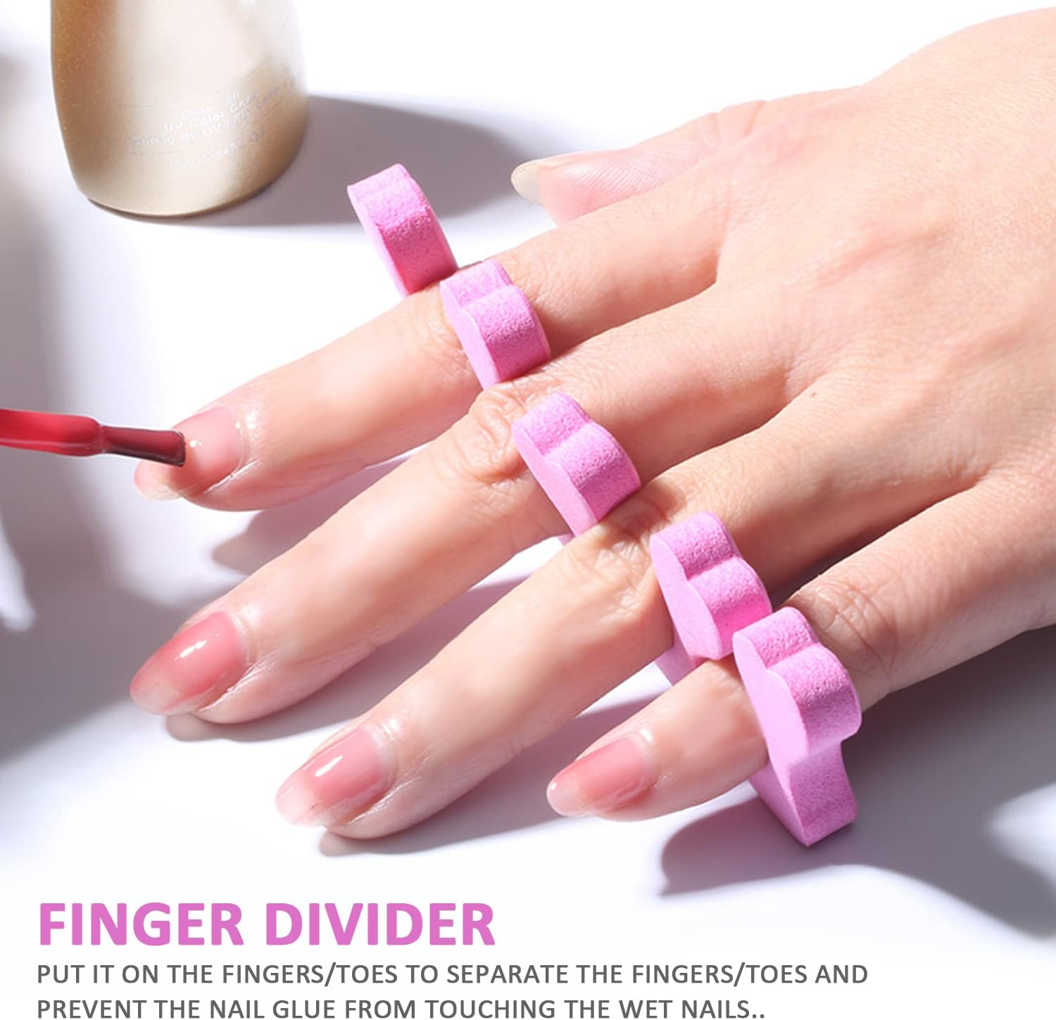24 Pieces Peach Heart Toe Divider Cotton Finger Divider Cotton, Finger Separator Toe Divider,Nail and Toenail Separation Pads, Suitable for Nail Art, Pedicure, Smear Gel, Etc. image number 1