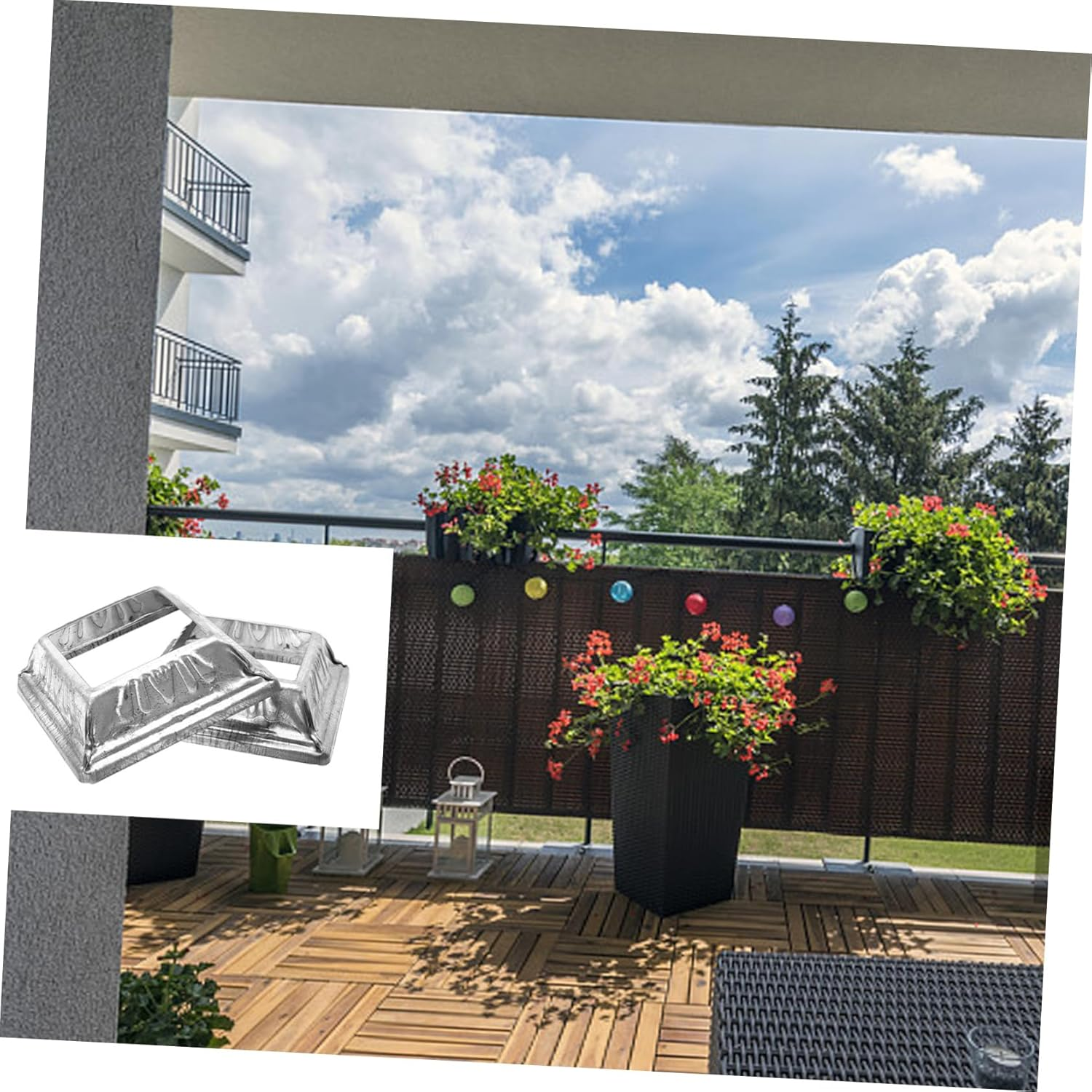 SEWOART 50Pcs Deck Porch Handrail Railing Support Trim Anchor Post Base Cover Skirt Flange Coated Easy to Use