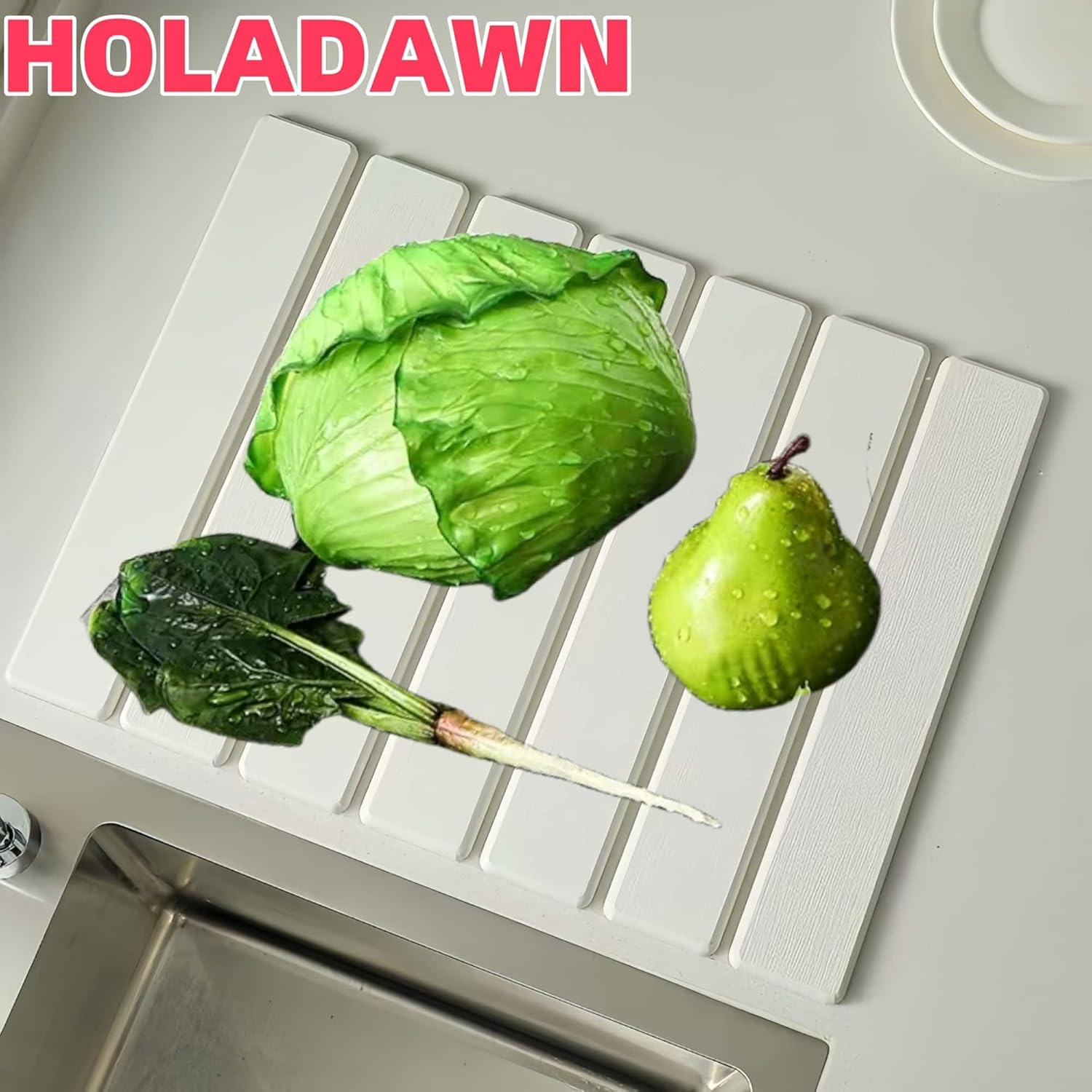 ARREBOL Stone Dish Drying Mats for Kitchen Counter & Sink, 16X12In Quick Dry Collapsible Absorbent Diatomaceous Earth Dish Drying Mat image number 3