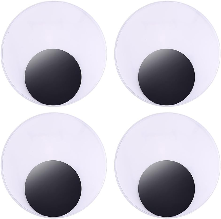 DECORA 3 Inch Large Sized Plastic Wiggle Googly Eyes with Self Adhesive for Crafts Set of 4