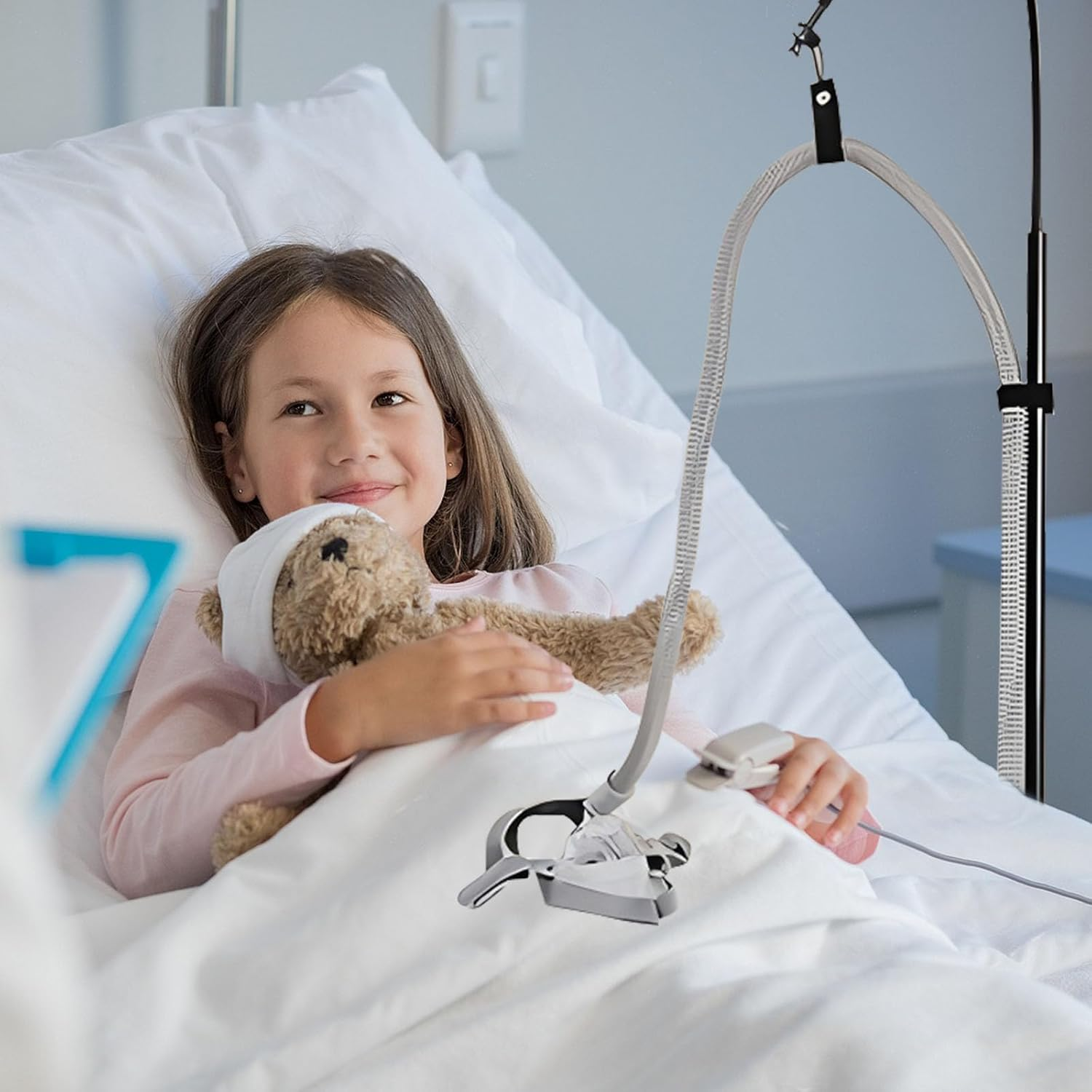 HDBHBH CPAP Hose Holder for Bed - Adjustable Height & Angle, Anti-Tangle Tube Lifter, Prevents Hose Leakage & Blockage, Sleep Apnea Hose Holder, Easy to Install & Remove (Only Holder) image number 4