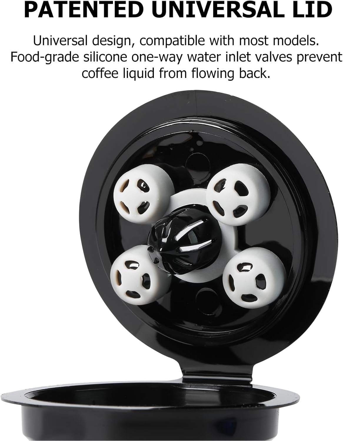 Universal Reusable K Cups for Keurig, 2-Pack Refillable Coffee Pods with 5 Holes, Compatible with Keurig K Supreme, K Slim, K-Duo Gen2, K-Brew Chill (Multistream Technology) - Black - 4 Pack image number 7