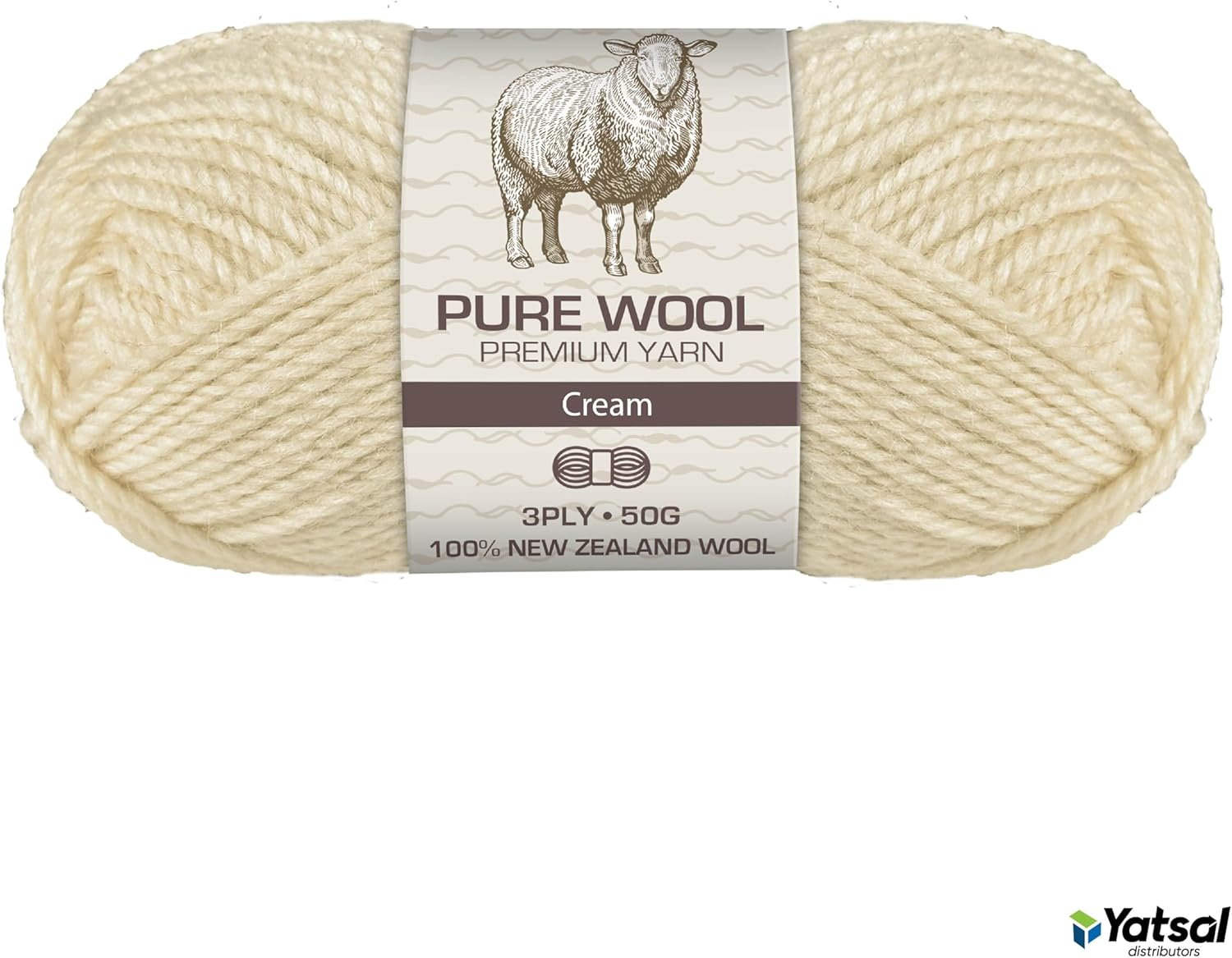 3-Ply Pure Wool 50 G, Cream image number 4
