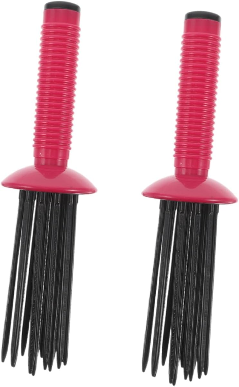 Beaupretty 2Pcs Fluffy Curling Brush Hair Curling Wand Comb Non-Slip Styling Comb for Salon Use Portable Air Volume for Define Curls and Detangling Hair image number 4
