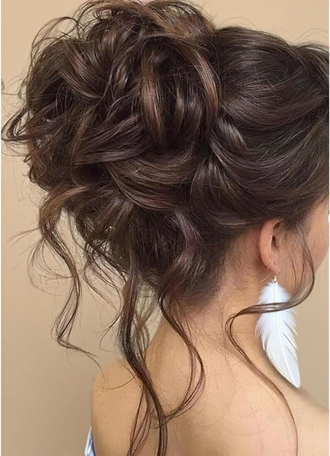 Zvorgath Messy Bun Hair Extensions, Bun Hair Extensions, Elastic Hair Bands, Daily Wear (Dark Brown) image number 5