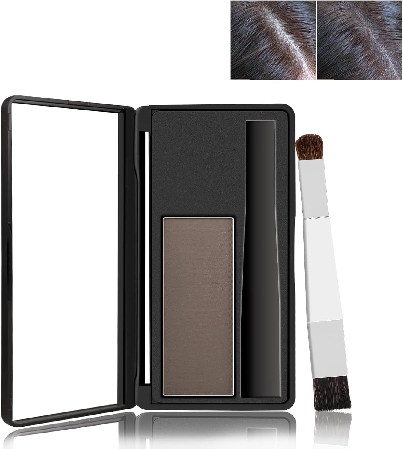 Boobeen Multi-Purpose Hairline Shadow Powder Set, Root Touch up Powder, Temporary Concealer Palette with Makeup Brush, Instantly Cover up Hair Color