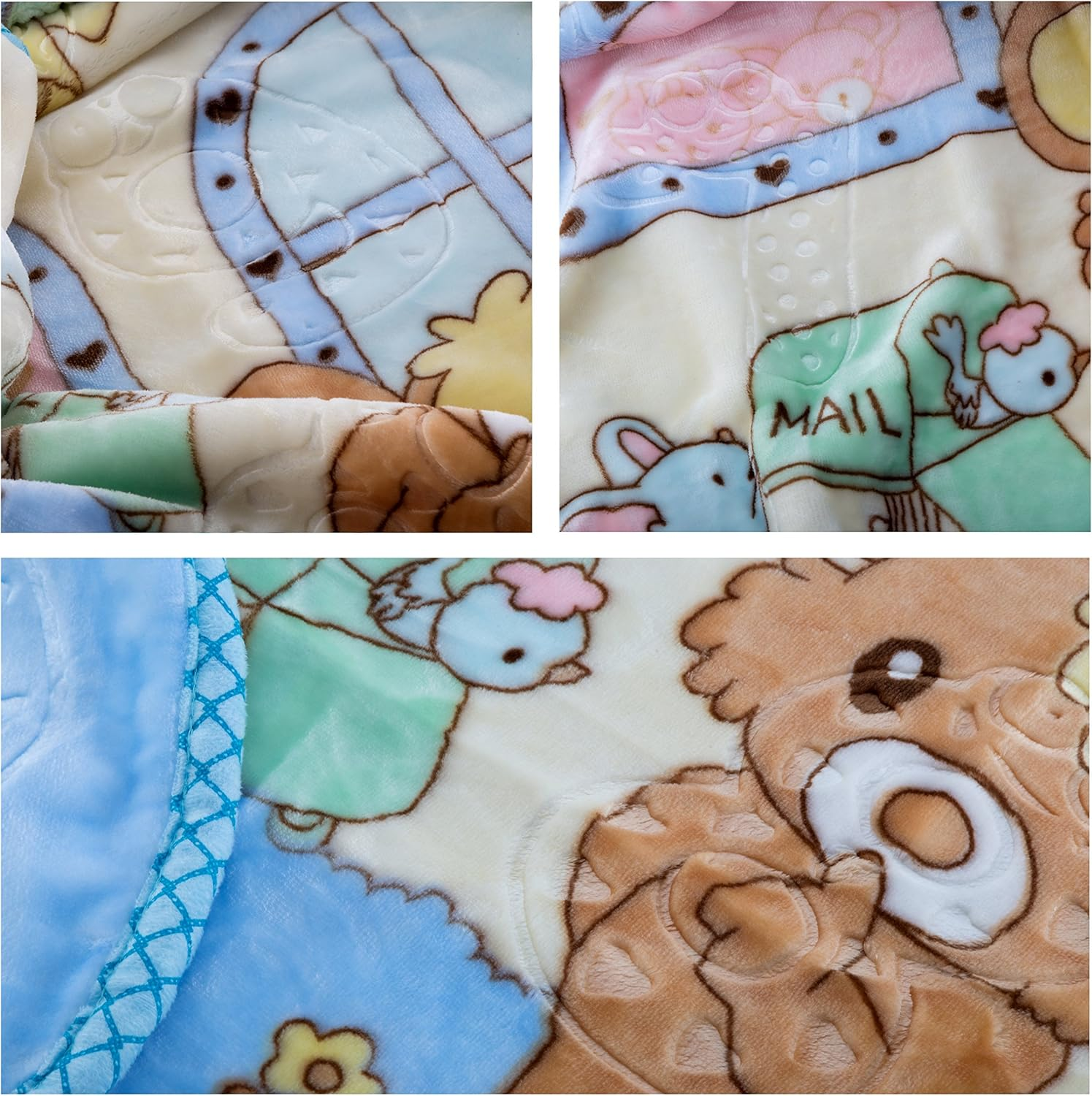 Extremely Soft Plush Mink Baby Toddler Blanket - Versatile Crib and Stroller Cover for Newborn Infants, Toddlers and Kids - Warm Fluffy and Breathable Nursery Cover - 41" X 53" Blue image number 4