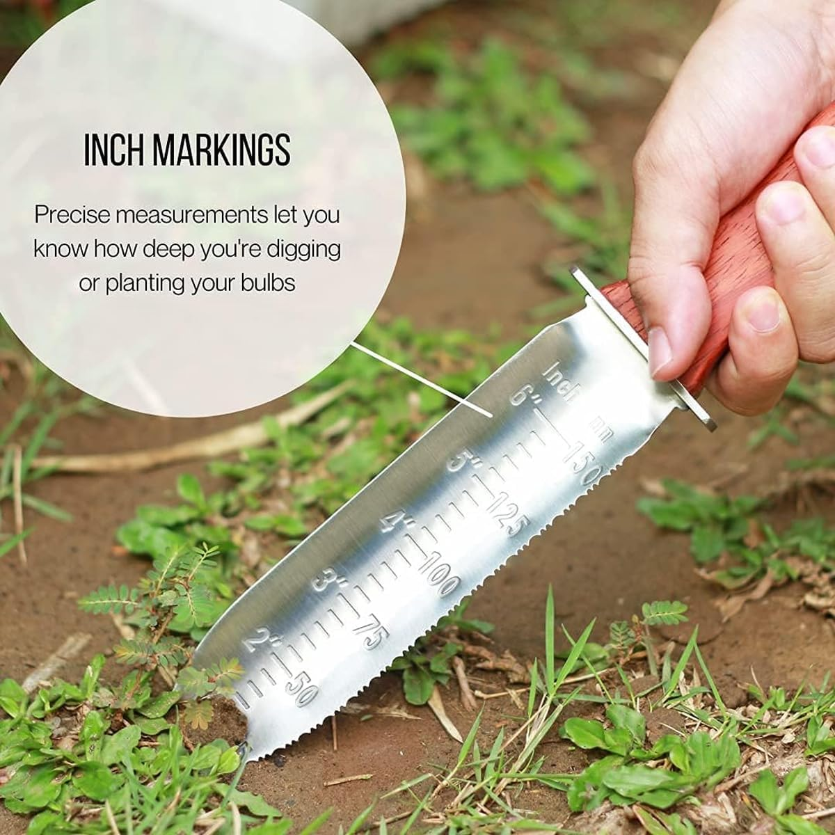 AIMALL Garden Shovel and Pruning Saw Tool Set, 12.32In Outdoor Soil Digging Knife with Leather Case, Multi-Function Weeding and Transplanting Knife for Potted Plants