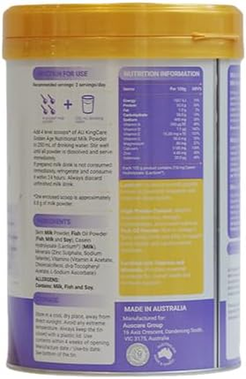 Au Kingcare Golden Age Nutritional Milk Powder,High Protein,Low Gi,800G image number 1