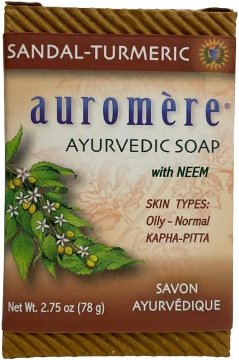 Ayurvedic Bar Soap Sandal-Turmeric by Auromere - All Natural Handmade and Eco-Friendly Bar Soap for Sensitive Skin - 2.75 Oz Bar - 12 Count image number 2