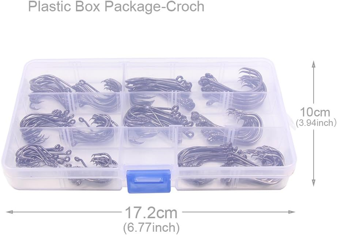 Croch 150 Pack Octopus Circle Hooks Offset Point 6 Size #1, 1/0, 2/0, 3/0, 4/0, 5/0 image number 4