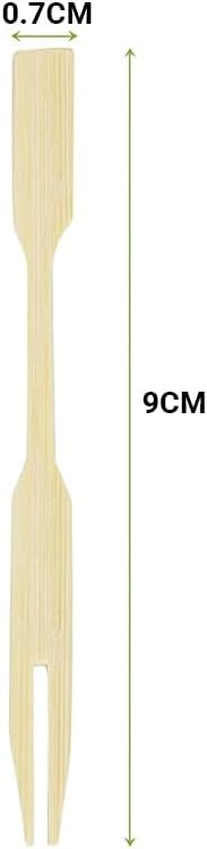 AIMALL 1000X Bamboo Catering Forks Pickings Sticks Cocktail Finger Food BBQ - 3.5 Inch Disposable Tongs for Appetizers, Finger Foods, BBQ & Parties image number 6