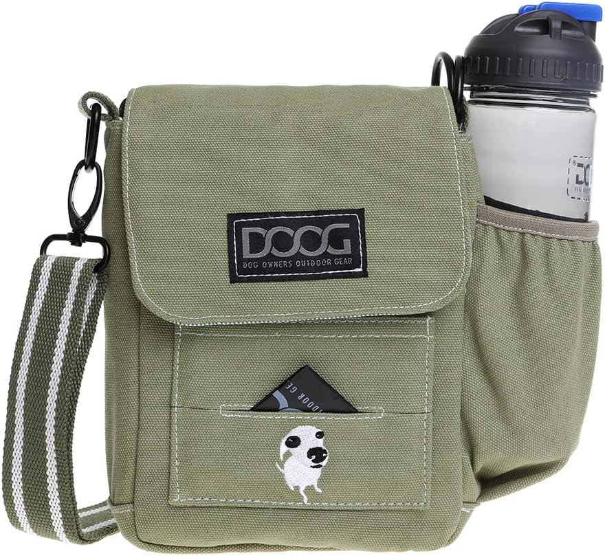 DOOG | Walkie Bag | Adjustable Shoulder Bag with Poo Bag Compartment and Water Bottle Compartment | Neaosport Black (NSWB01)