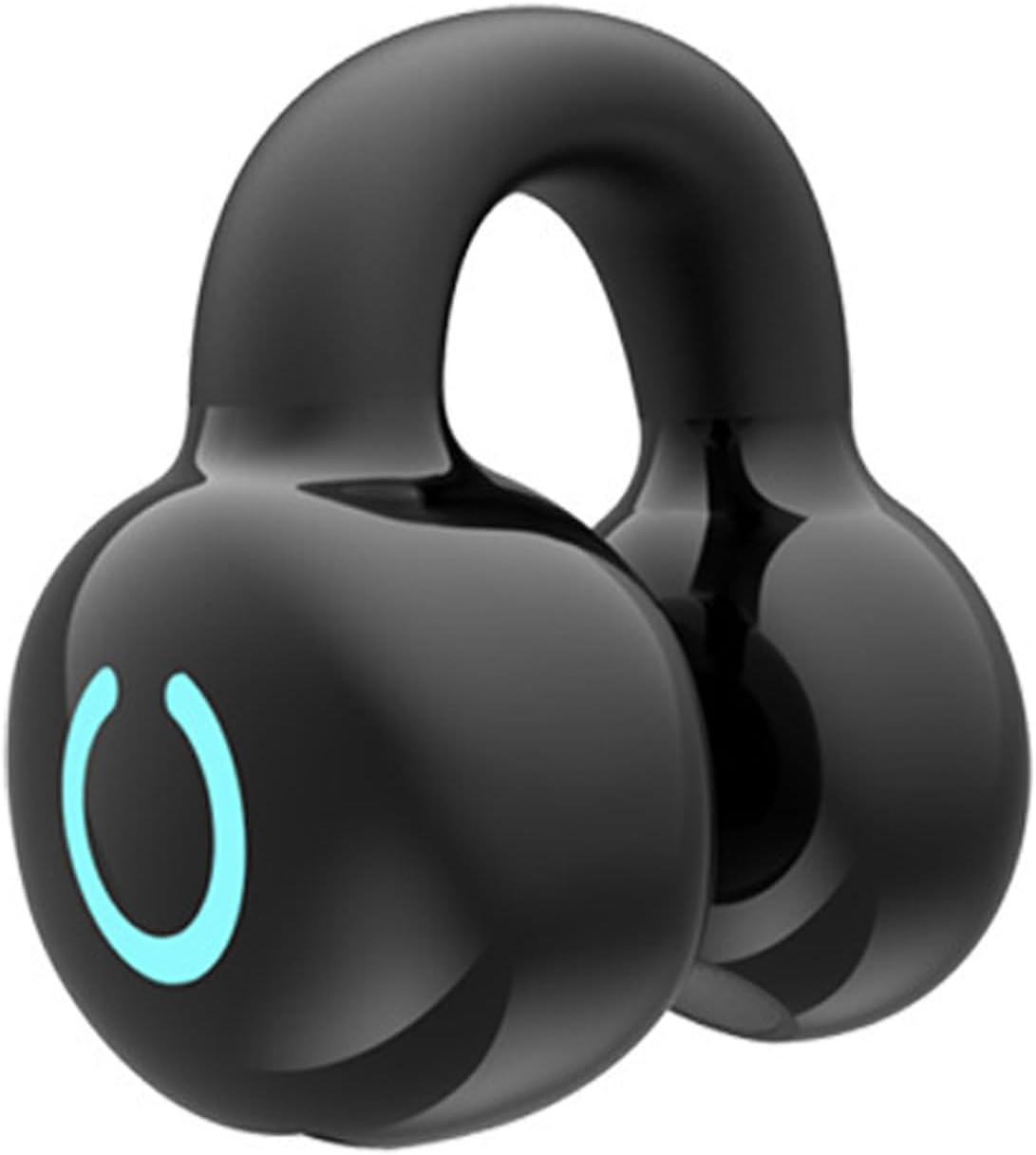 Open Ear Wireless Earbuds, V 5.3 Clip on Earphones, Single Ear Clip Earphones with Noise Cancellation, IPX5 Waterproof, for Sports Running (White)