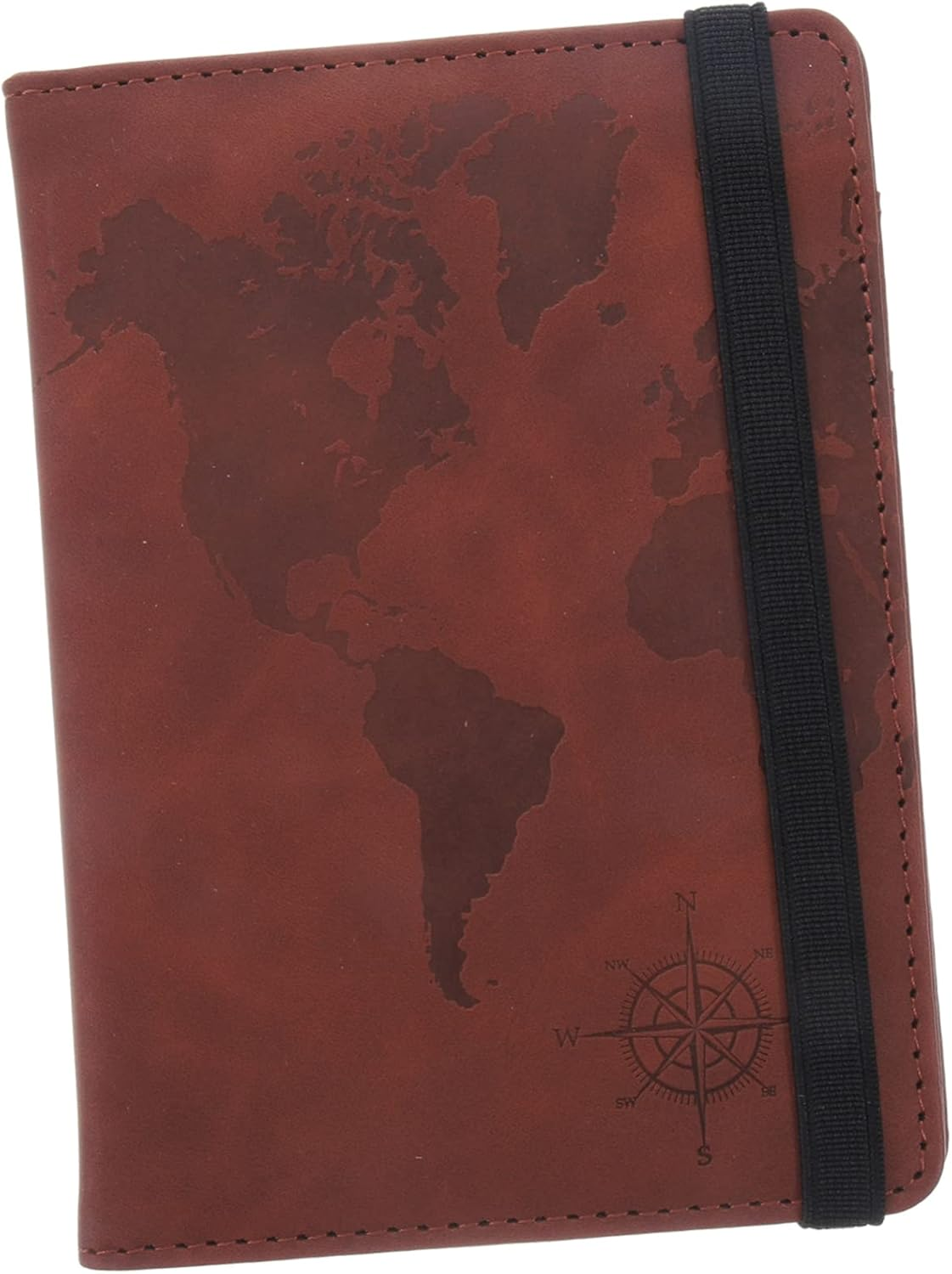 World Map Passport Holder Leather Travel Document Holder Passport Case Multiple Card Slots