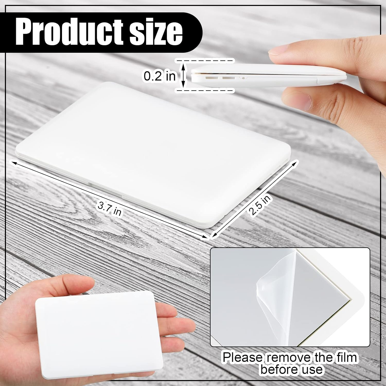 Jetec Mini Cat Laptop Toy Pocket Mirror Cat Laptop 3.7 X 2.5 Inch Tiny Fake Computer Compact Mirror for Dollhouse Pet Travel Makeup Decoration(White) image number 2