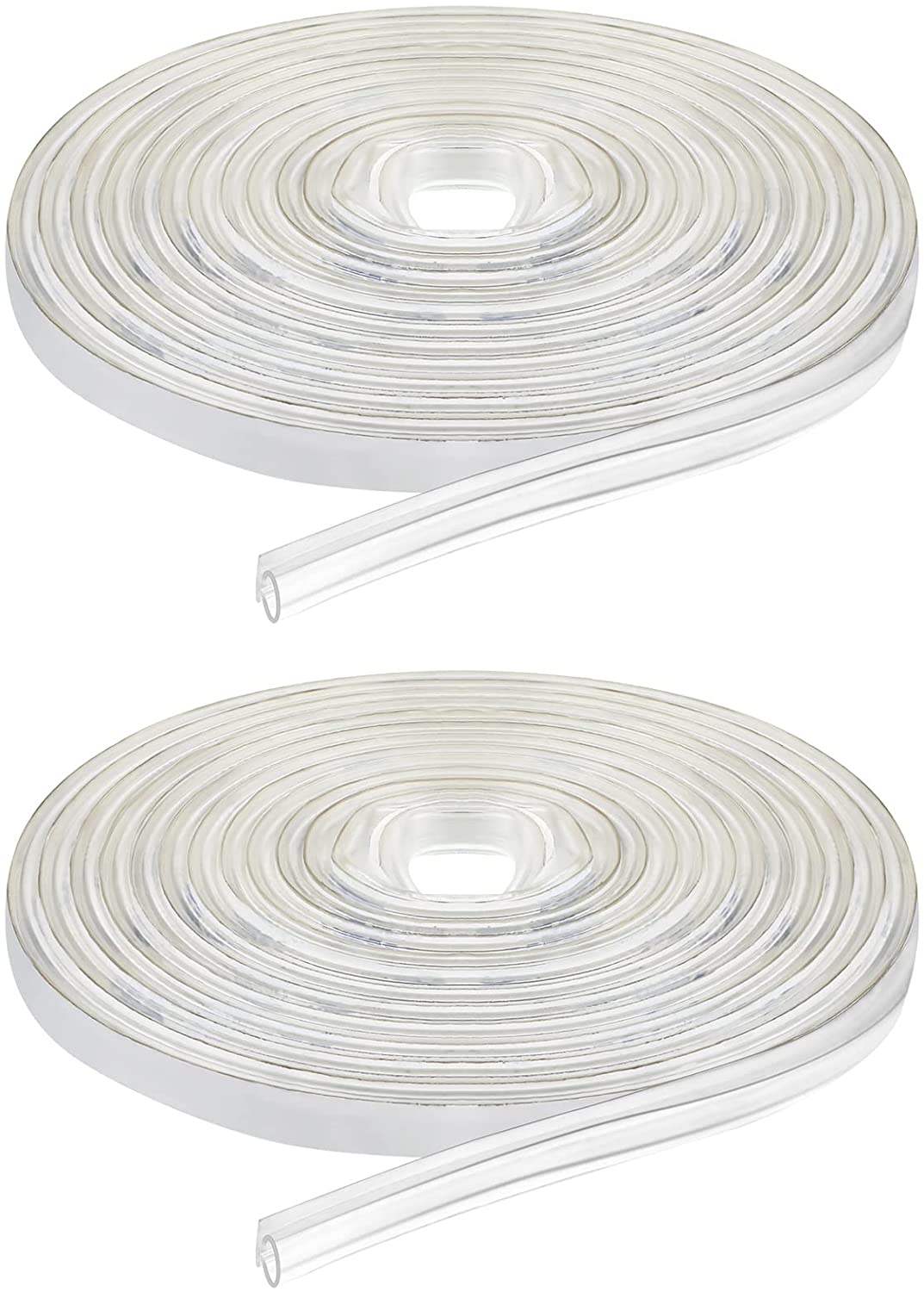 Tondiamo Shower Door Side Seal Glass Translucent Shower Door Side Seal Strip PVC Bulb Shower Door Side Seal Door Soft Clear Bulb Seal for Gap Shower Door(7/32 X 98.4 Inches, 4 Rolls)