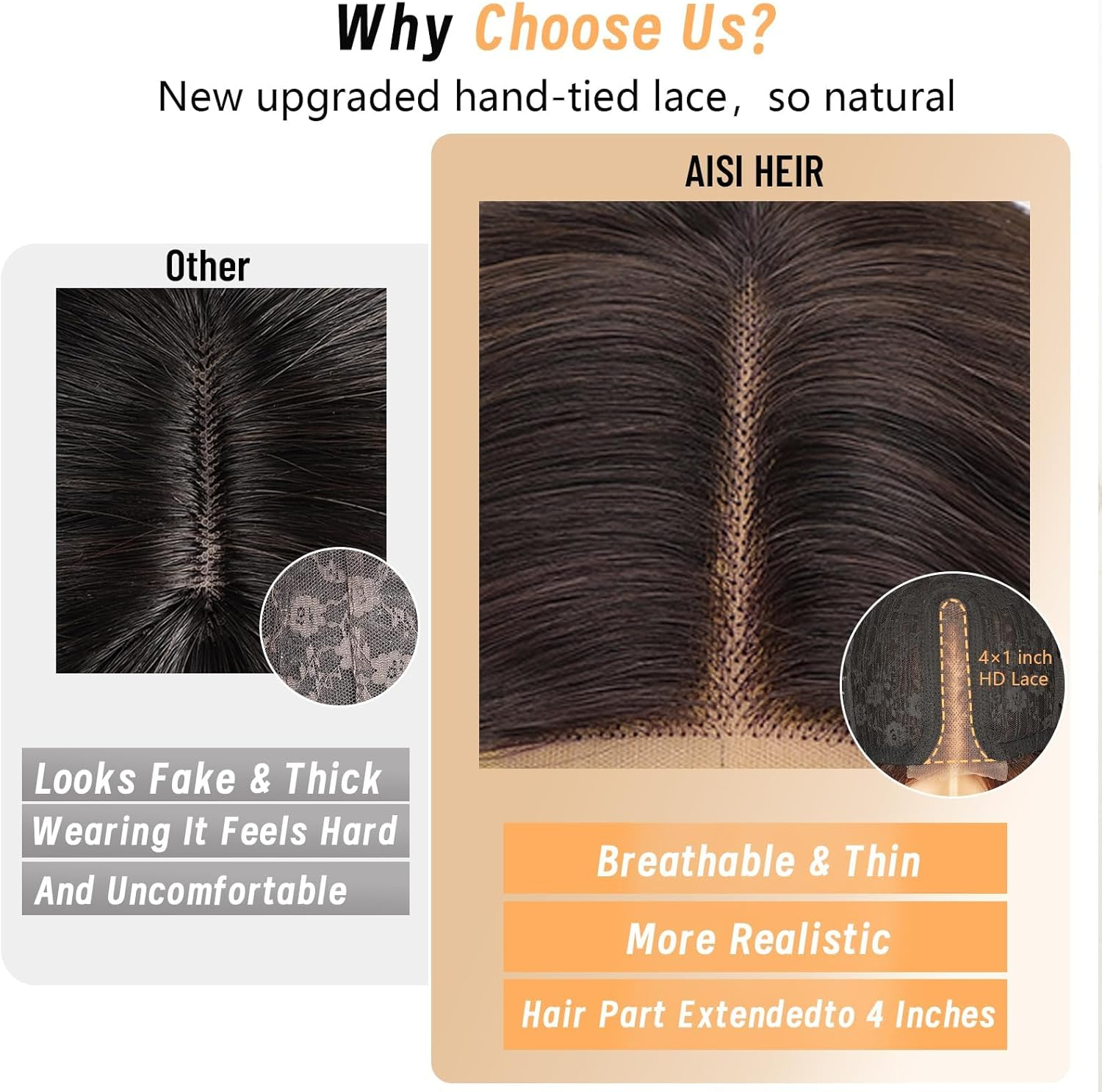 Jnilygo Gray and White Wig for Women, Long Wavy Lace Hairline Middle Part Synthetic Heat Resistant Wig for Daily Party-26 Inch image number 5