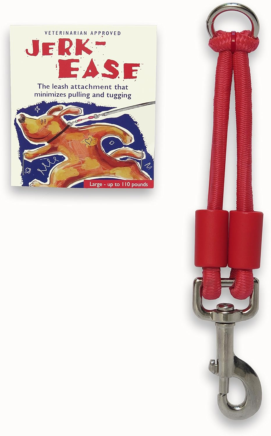 (Medium (Up to 27Kg), Black) - Jerk-Ease Bungee Dog Leash Extension - Patented Shock Absorber Protects You and Your Dog - Works with Any Leash & Collar (Or Harness) - a Must for Retractable Leashes - Click Size/Colour Below