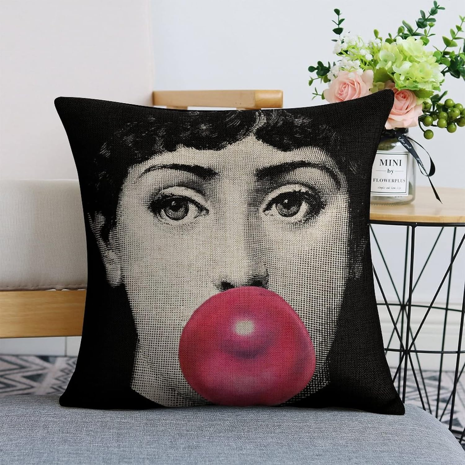 Aloked Lina Cavalieri Artificial Linen Throw Pillow Case, Decorative Cushion Cover Square Art Personalized Eye,Only Includes Pillowcase,18"X18"(45X45Cm),Style-12 image number 6