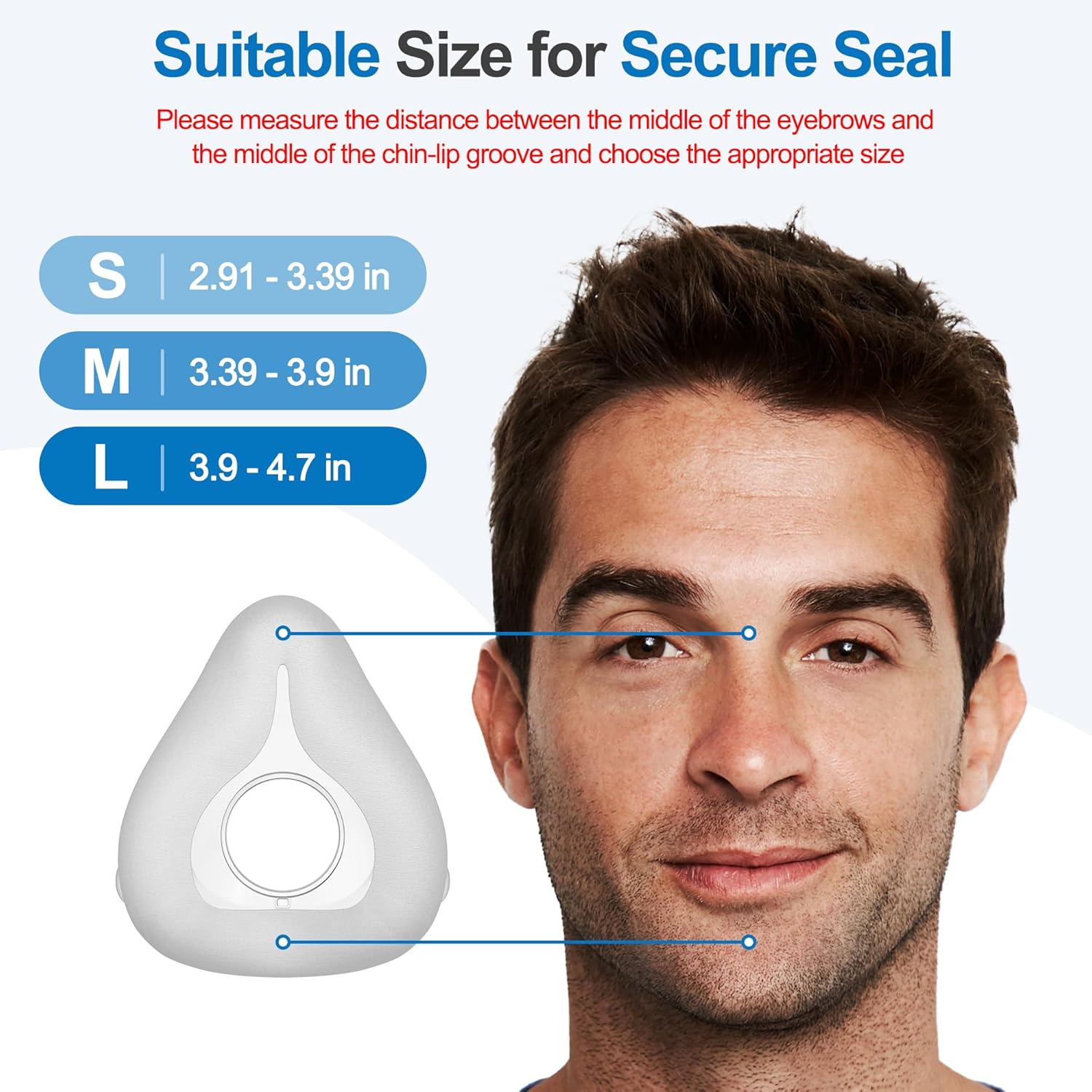 2 PCS Fabric CPAP Mask Compatible with Resmed Airfit F20 & Airtouch F20, Reliable Seal Sleep Apnea Mask, Innovative Fabric-Silicone Hybrid Design, CPAP Accessories Supplied by Airsmart, Grey (M) image number 3