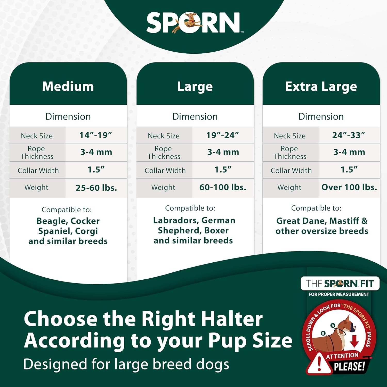 Sporn Big Dog Original Training Dog Halter Black Medium image number 4