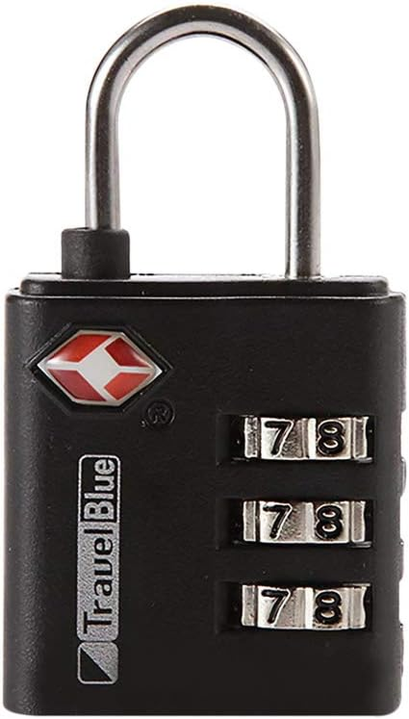 Travel Blue TSA Approved Combination Lock &ndash; Classic 3-Digit Luggage Padlock, Alloy & Steel, Compact & Durable
