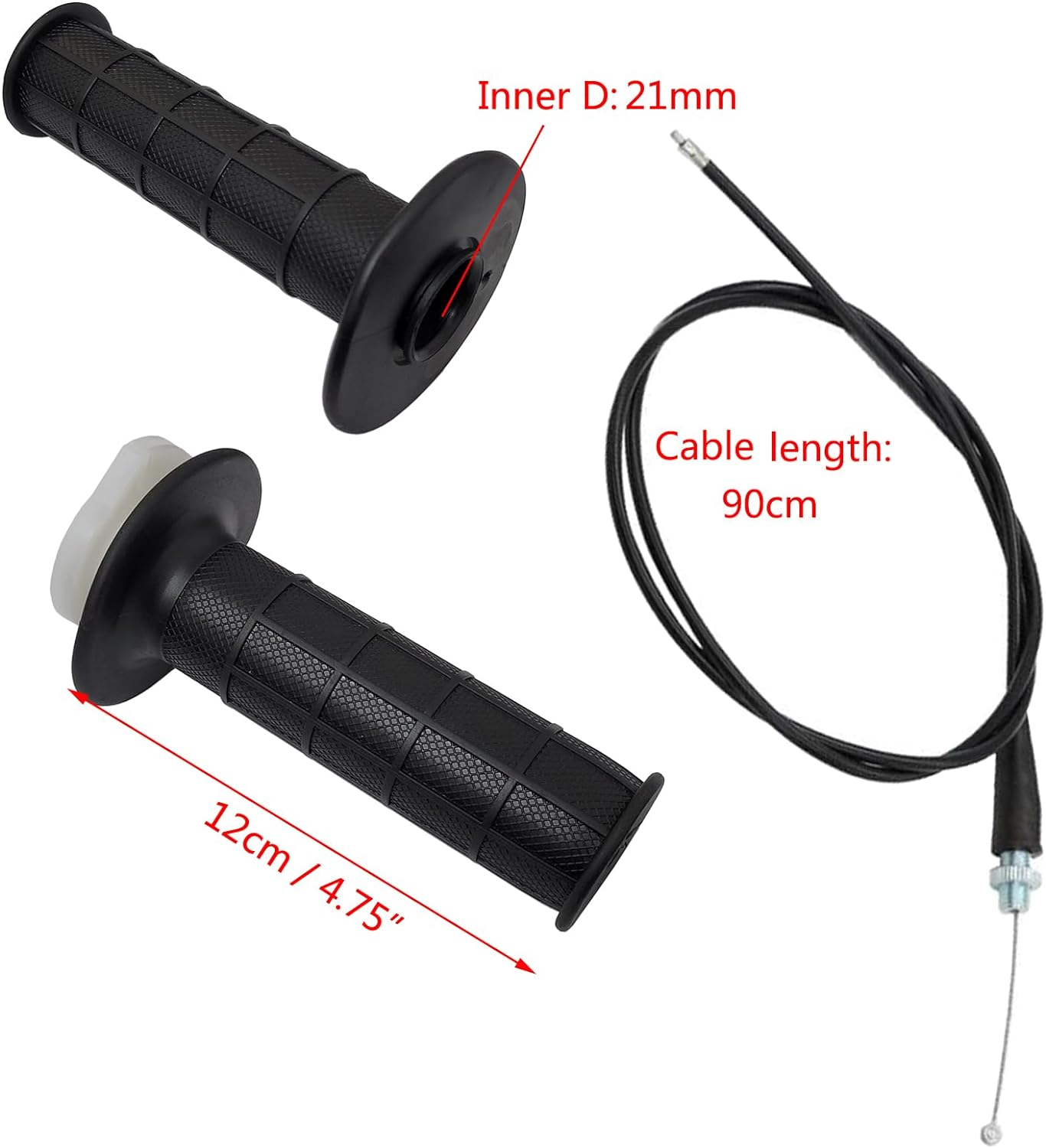 7/8'' 21Mm Twist Throttle Rotary Accelerator Hand Grip W Cable for Pit Dirt Bike ATV Mini Bike 50 70 90 110 125Cc 150Cc 200Cc 250Cc (35 Inch) image number 2