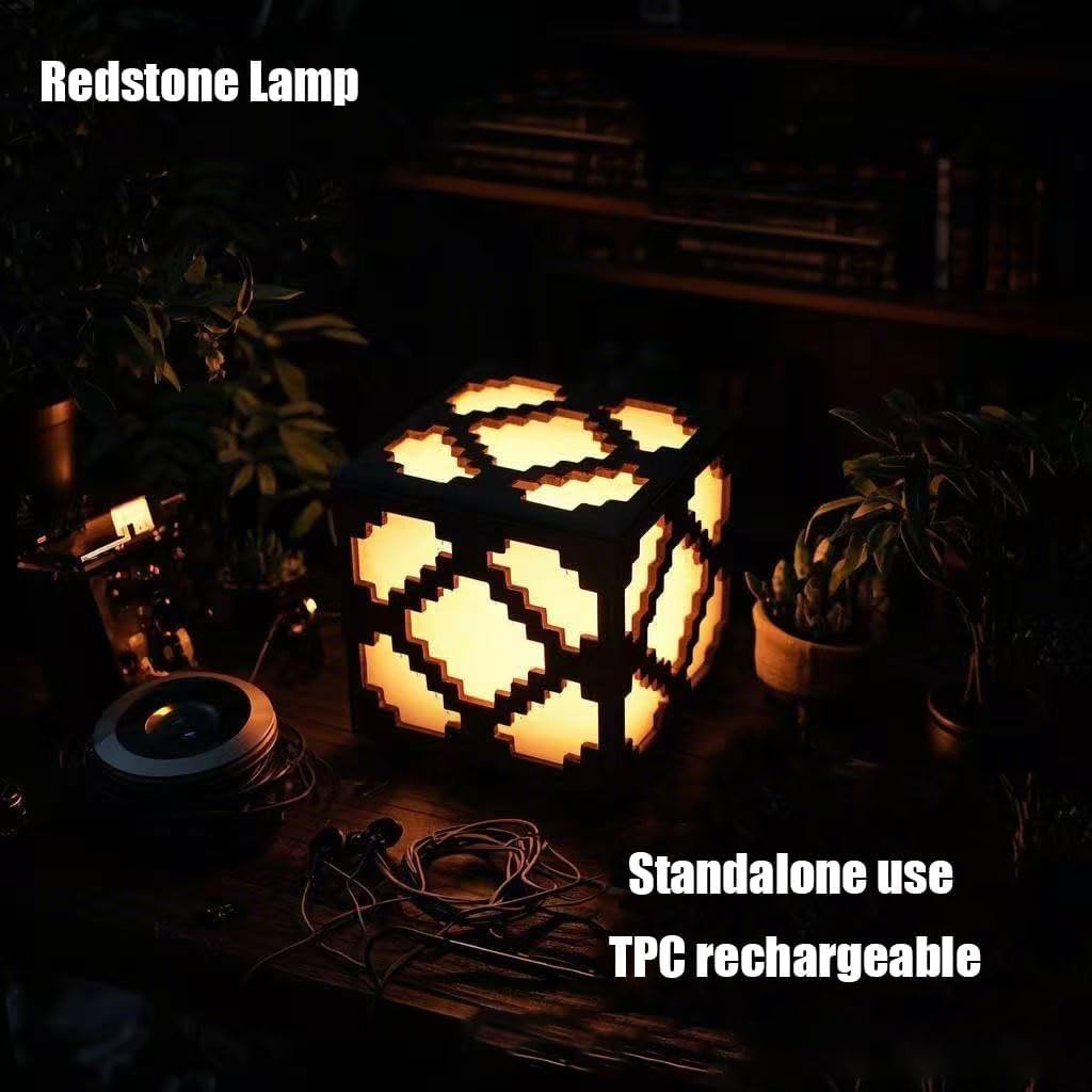 Pixelated Mood Light Square Cube Lamp, 16-Color LED Rechargeable Wall/Table Mountable Lamp for Boys Gaming Room Decor image number 3