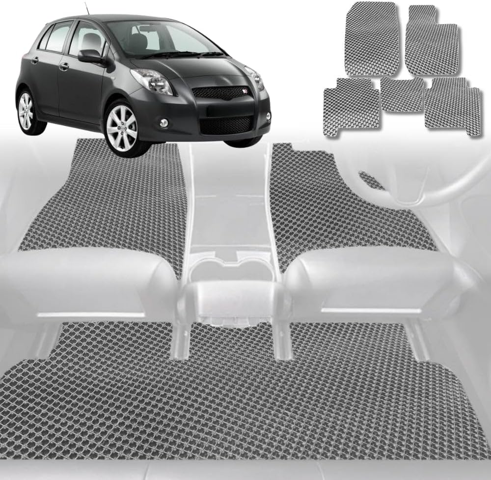Outback GT 6D Diamond Custom-Fit Car Floor Mats, Compatible with for Toyota Yaris 2005-2010 | Heavy Duty | Anti-Slip | All Weather Protection | Car Accessories