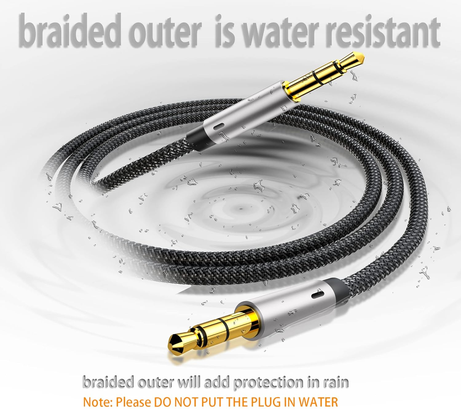 Aux Cord for Car 6 Ft,3.5Mm Audio Cable Male to Male Stereo Hi-Fi Sound Nylon Braided Aux to Aux 1/8 Cable for Headphones Car Home Stereos Speakers Tablets