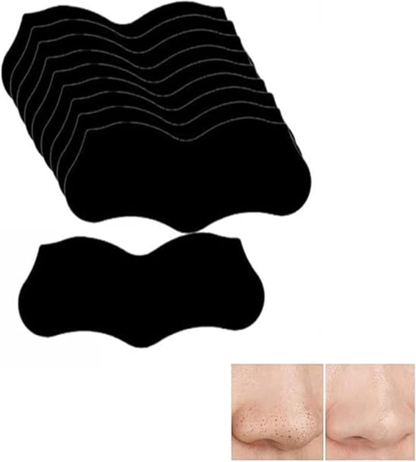 Limcryspp 100 Deep Pore-Cleaning Patches, Natural Charcoal Nose Patches, Large Nostril Patches, Facial Blackhead Remover, Instantly Remove Blackheads and Clean Pores, Facial Beauty Care image number 3